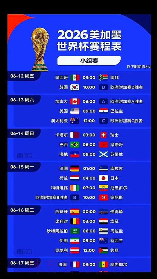 2026美加墨世界杯比赛时间怎么看 2026美加墨世界杯比赛时间怎么看